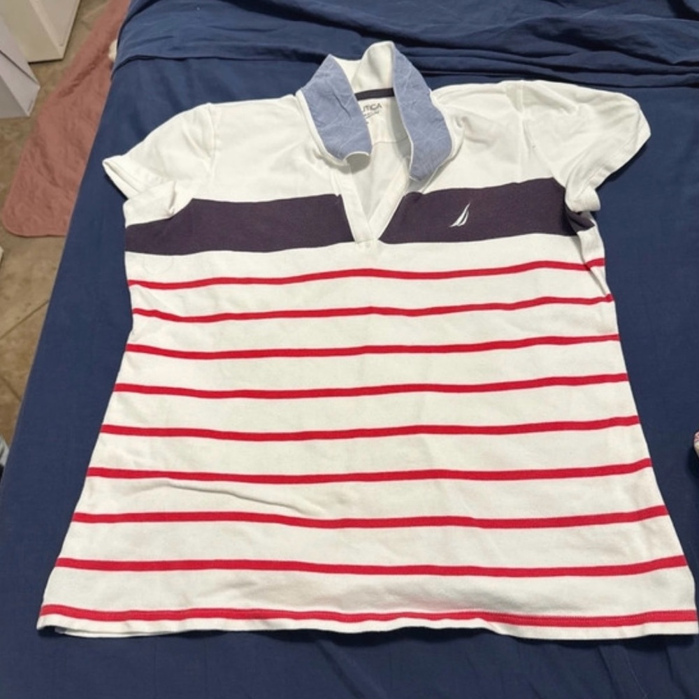 White Stripped Polo Shirt